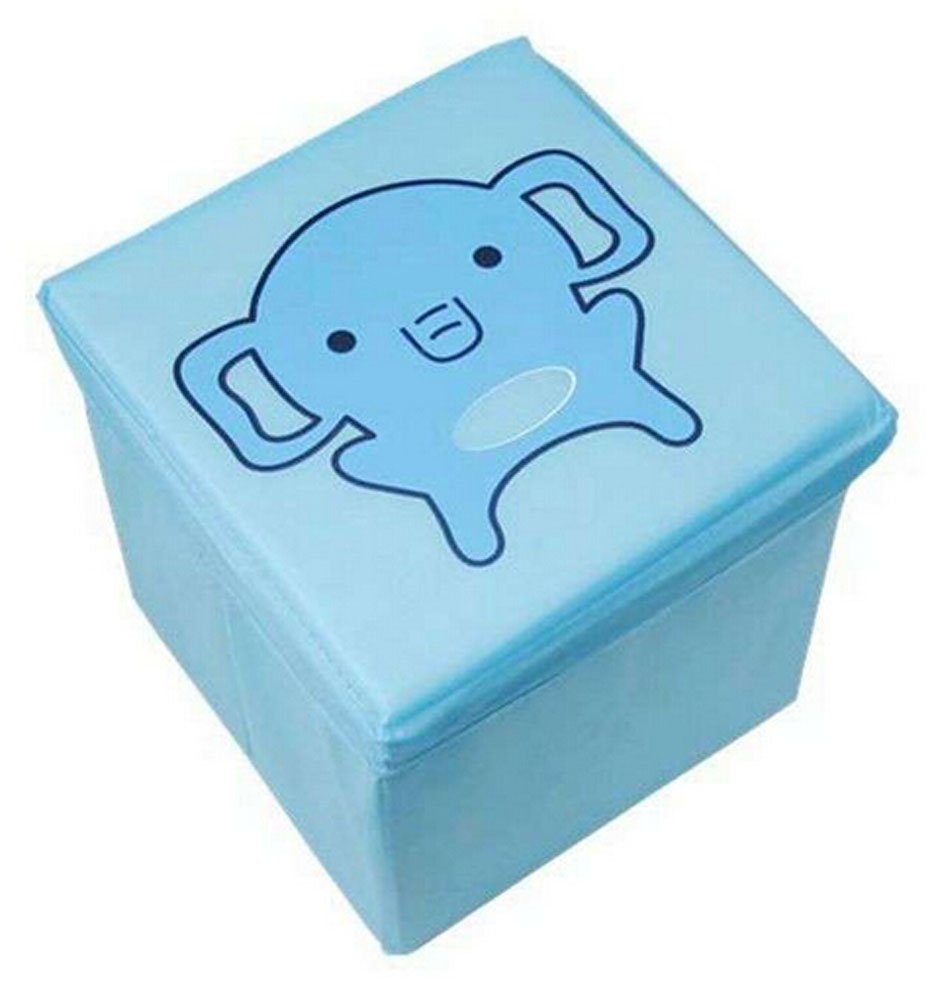 Storage Ottoman Collapsible Foldable Foot Rest Kids' Round Storag Ottoman BLUE