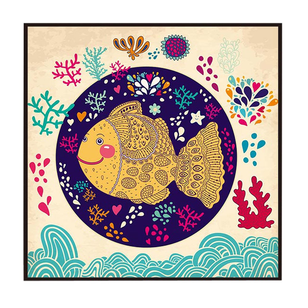 [Fish] Decorative Painting Framed Painting Wall Decor Kids Creative Picture