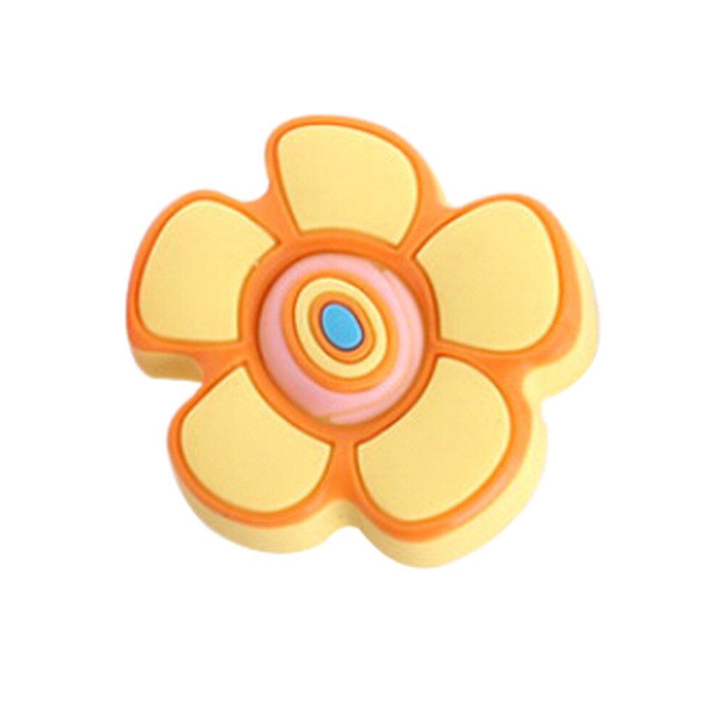 Set of 2 Children Bedroom Door Handles Cartoon Yellow Flower Drawer Handles