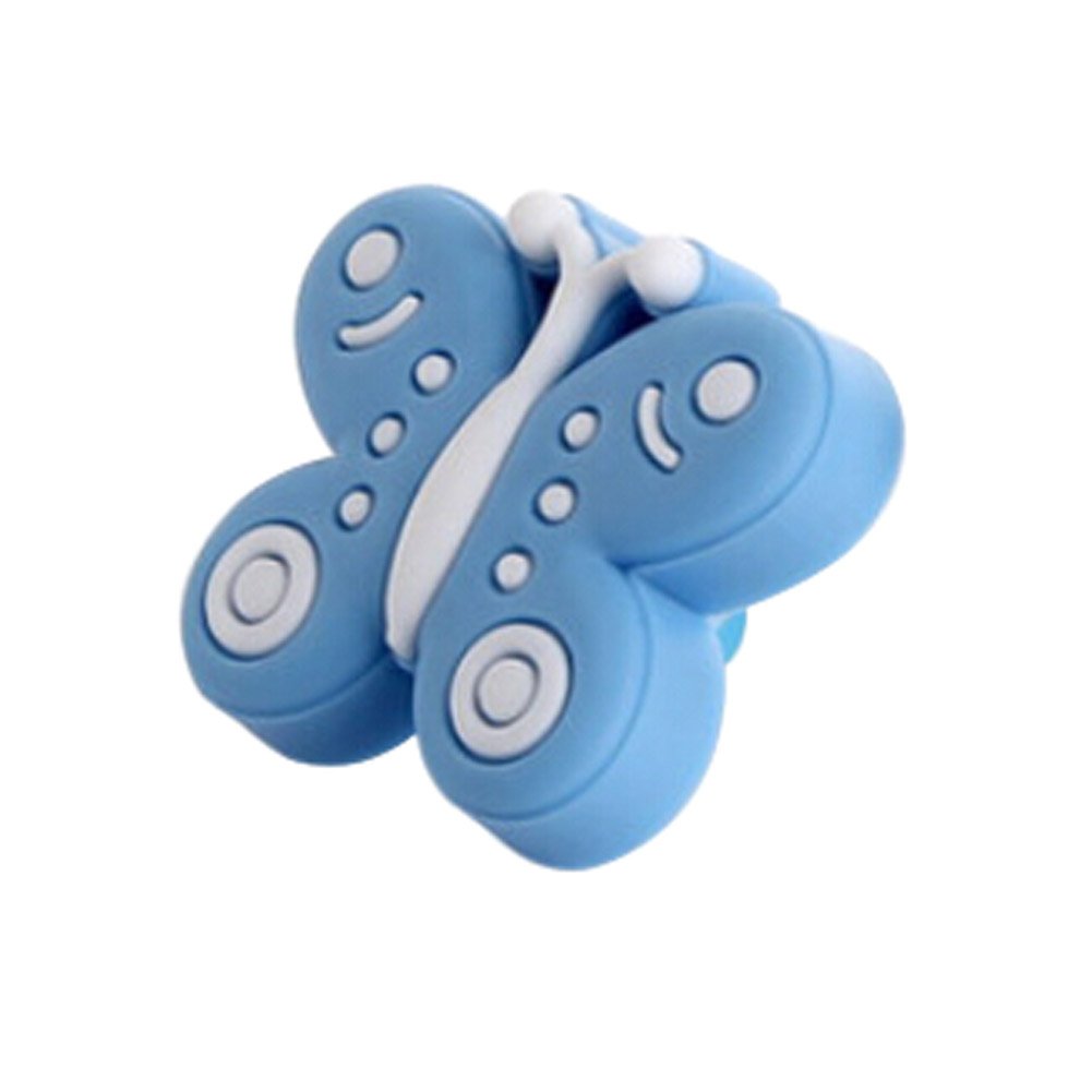 2PCS Children Bedroom Door Handles Cartoon Blue Butterfly Shape Drawer Handles