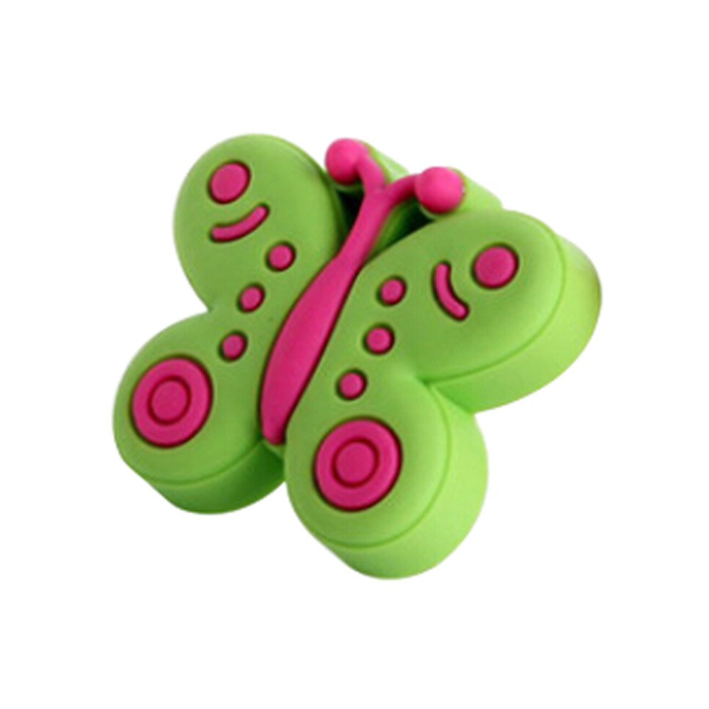 2PCS Children Bedroom Door Handles Cartoon Green Butterfly Shape Drawer Handles