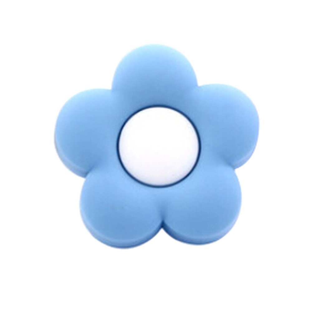 2PCS Beautiful Children Door Handles Solid Blue Flower Shape Drawer Handles