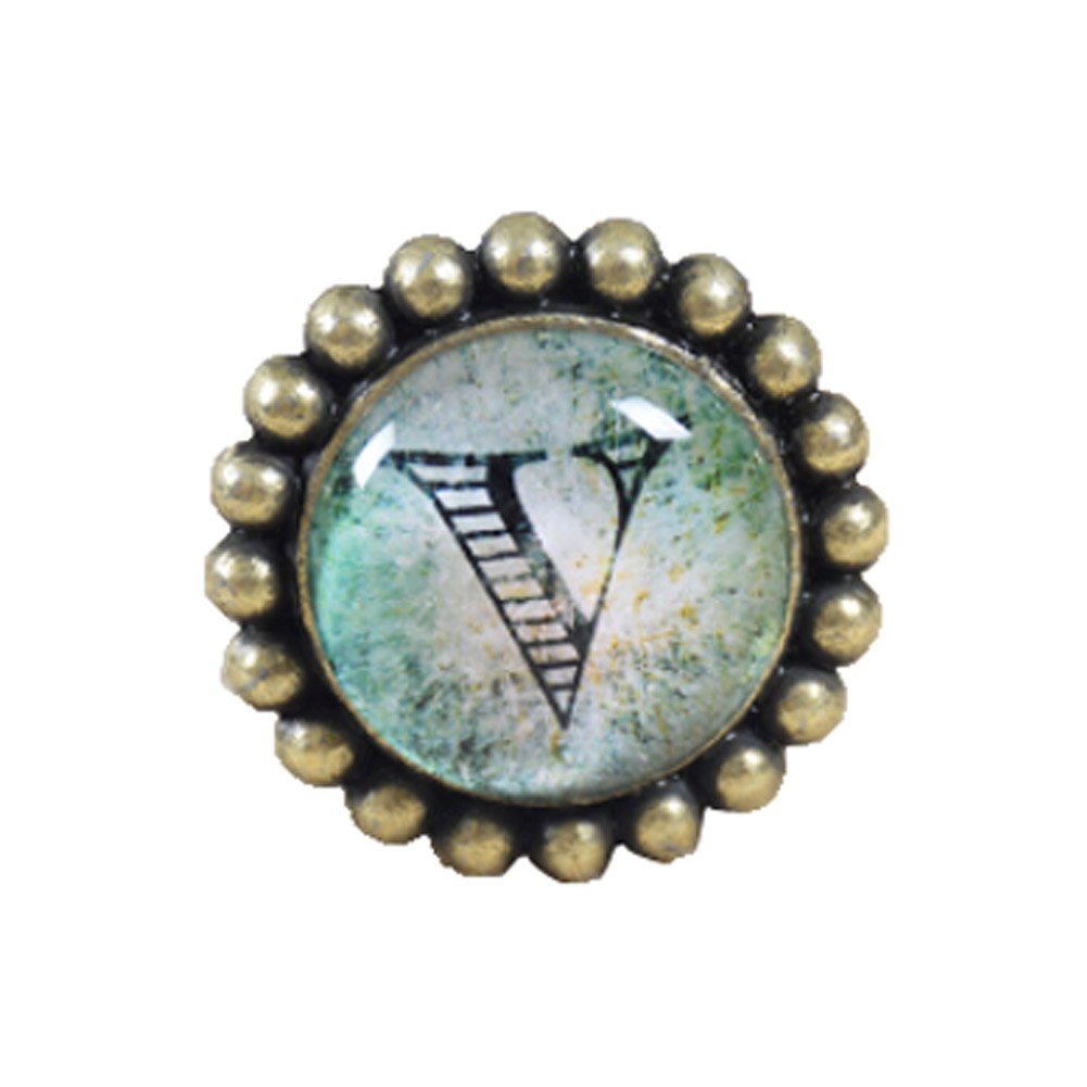 House Creative Alloy Glass V Letter Door Handles Cabinet and Drawer Handles