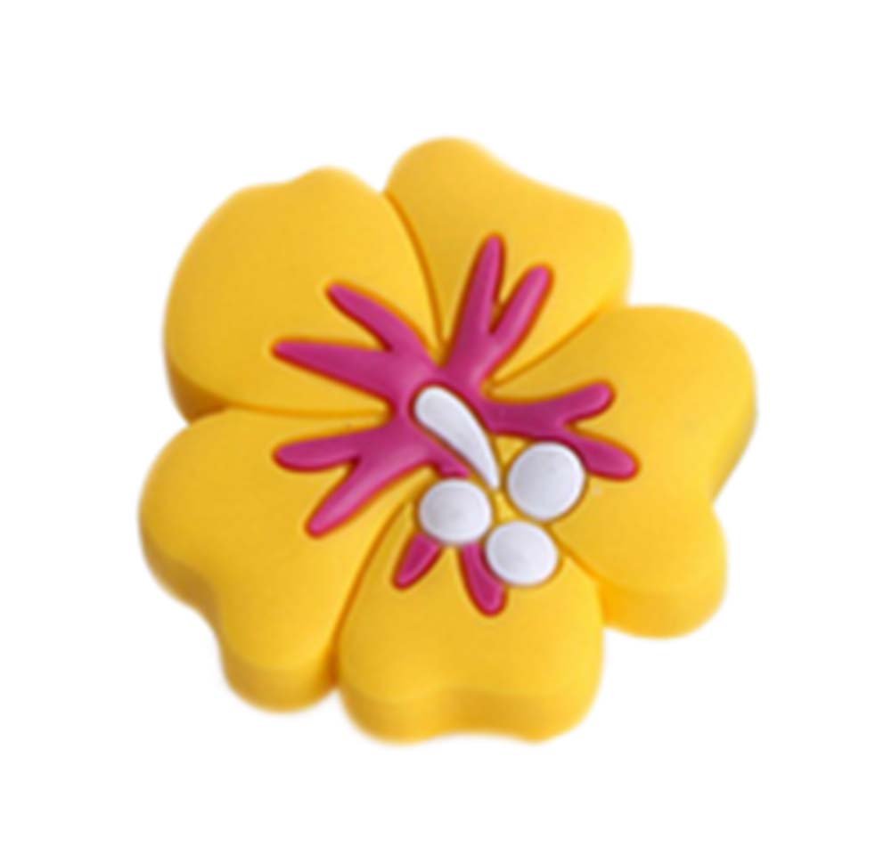 4PCS Cute Children Door Handles Drawer Handles YELLOW Flower Pattern