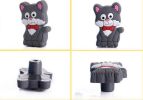 4PCS Cute Children Door Handles Drawer Handles GRAY Kitten