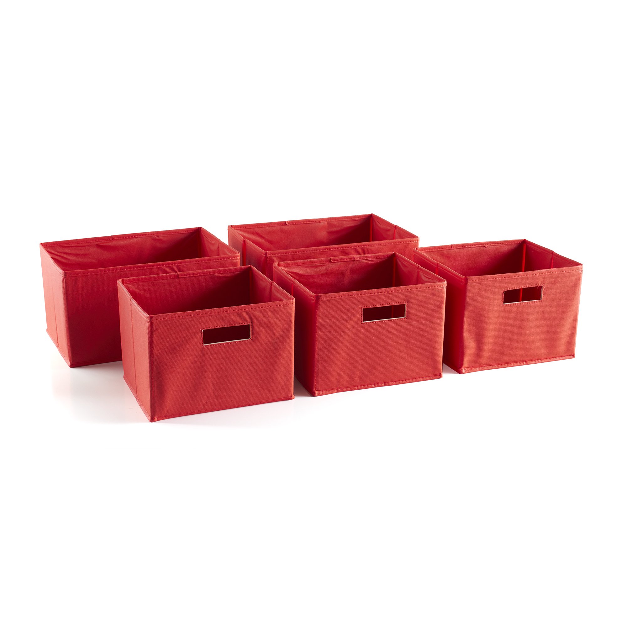 Red Storage Bins - Set of 5