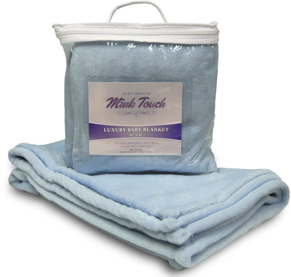 Mink Touch Baby Blanket - Baby Blue Case Pack 48
