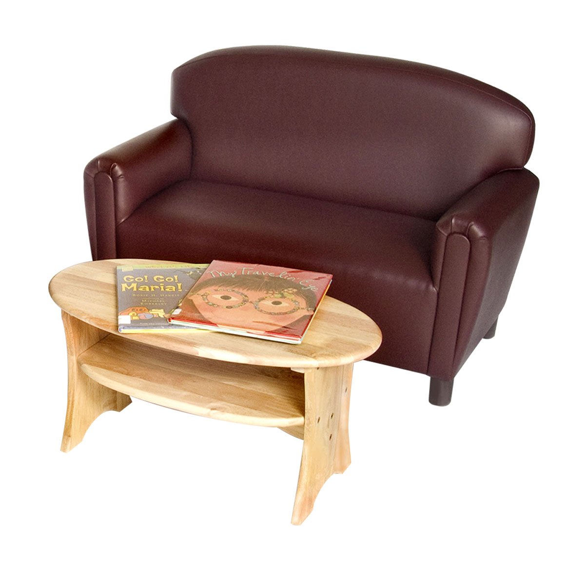 Preschool Vinyl Upholstery Port Burgundy Sofa