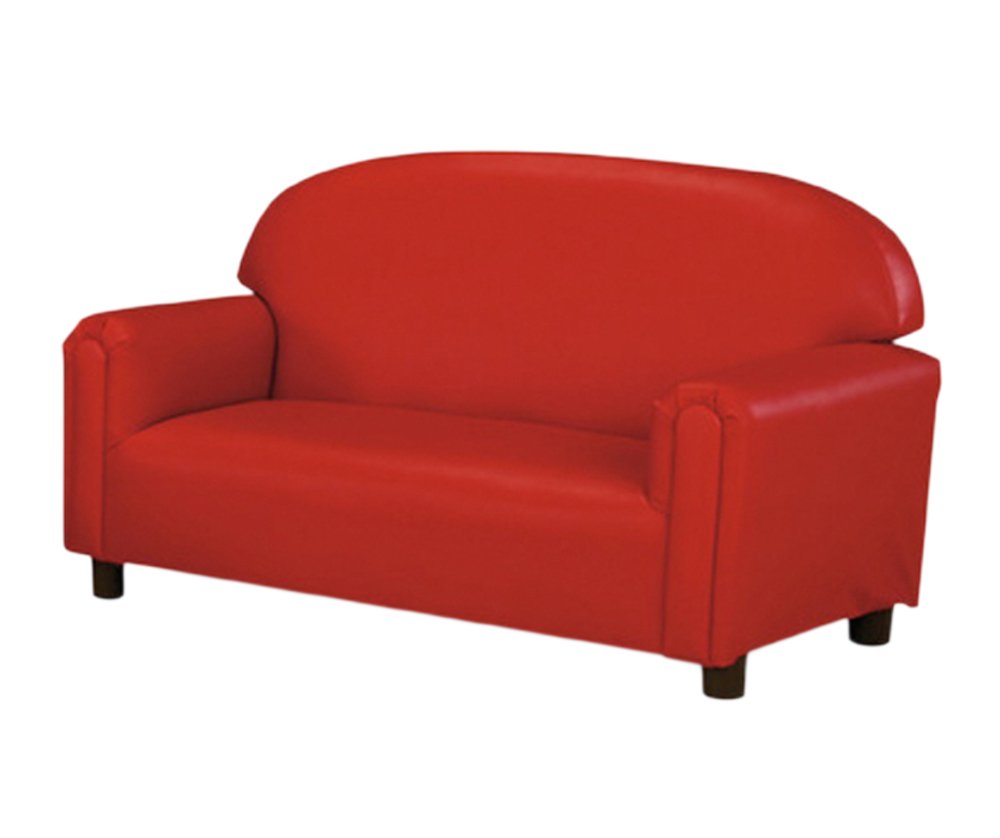 Brand New World ""Just Like Home"" Preschool Vinyl Upholstery Red Sofa