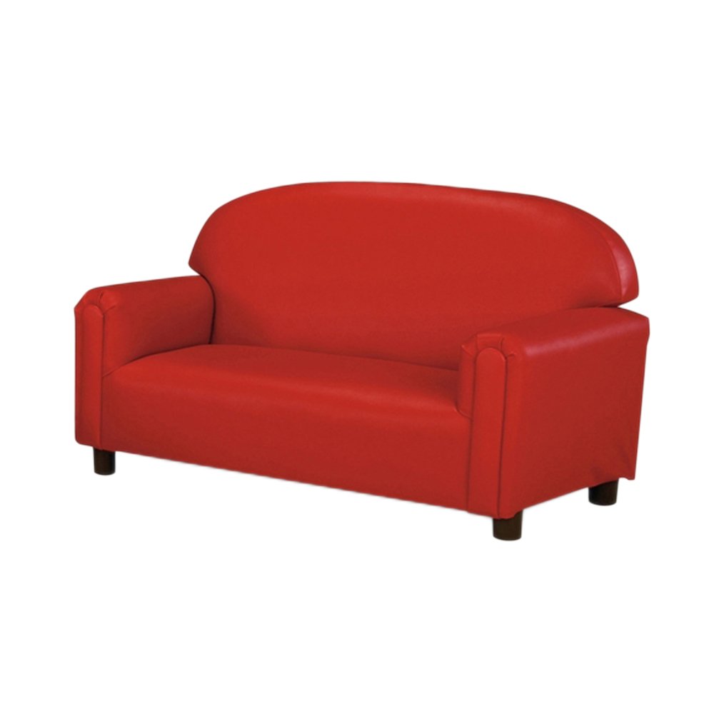 School Age Vinyl Upholstery Red Sofa