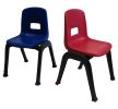 Drake Corp D130 set of 2 Kid chair, 12"", gray frames, one with blue seat, one with red seat, recommended for school/kindergarden
