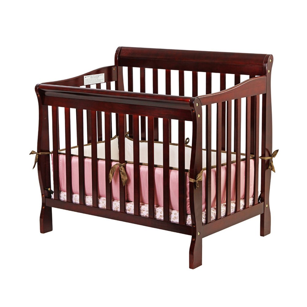 Dream On Me, Aden Convertible 3 in 1 Mini Crib In Cherry