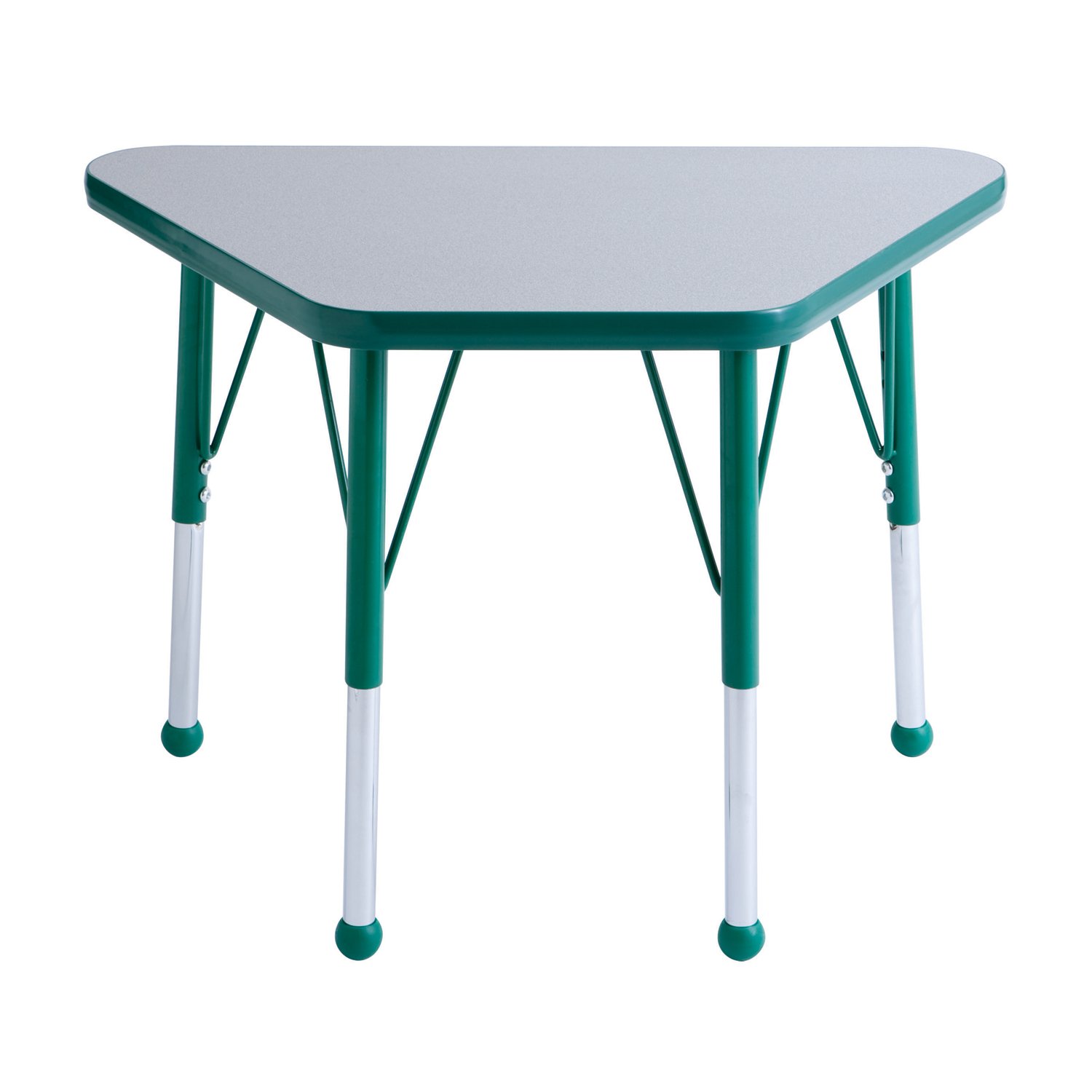 ECR4Kids 18"" x 30"" Adjustable Learning Activity Table, Grey/Green - Standard Leg, Ball Glide