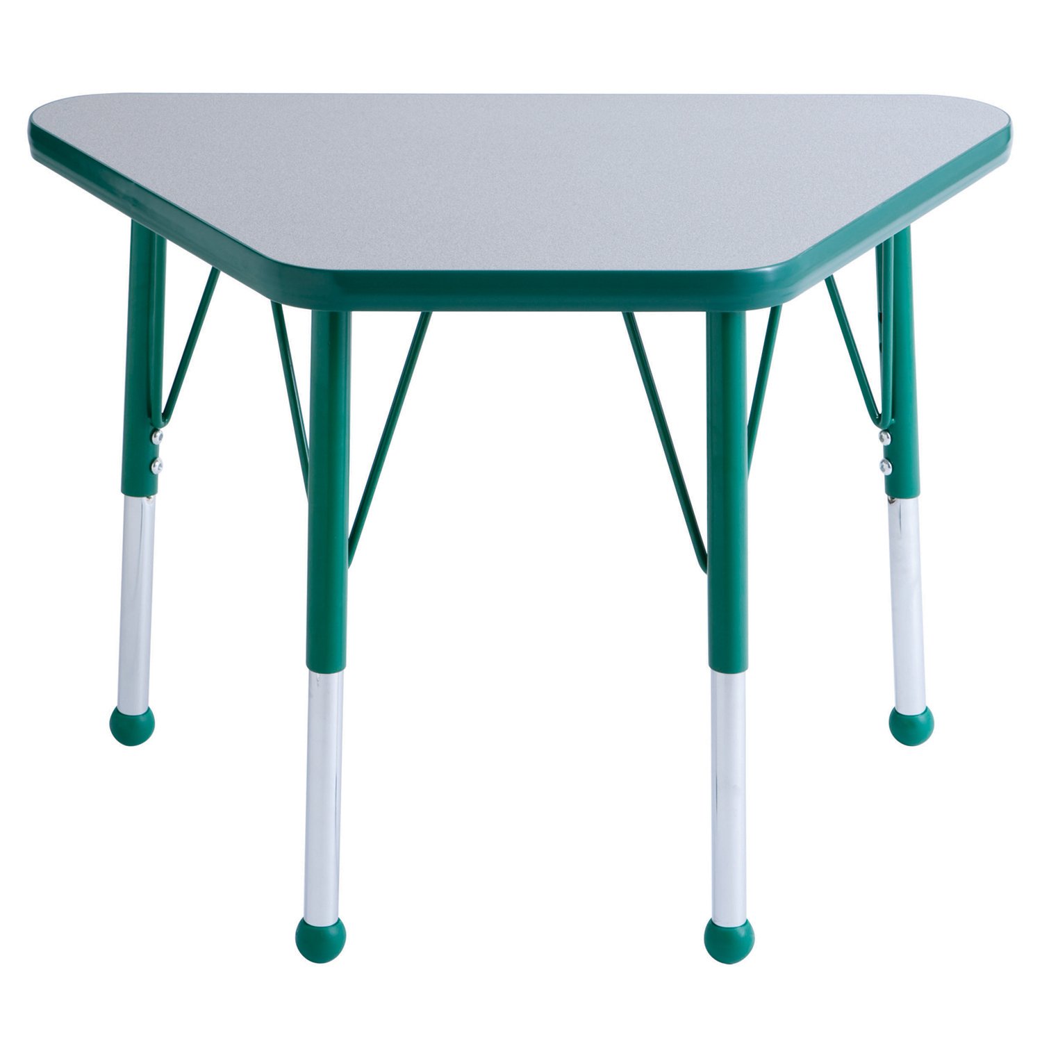 ECR4Kids 18"" x 30"" Adjustable Learning Activity Table, Grey/Green - Standard Leg, Swivel Glide