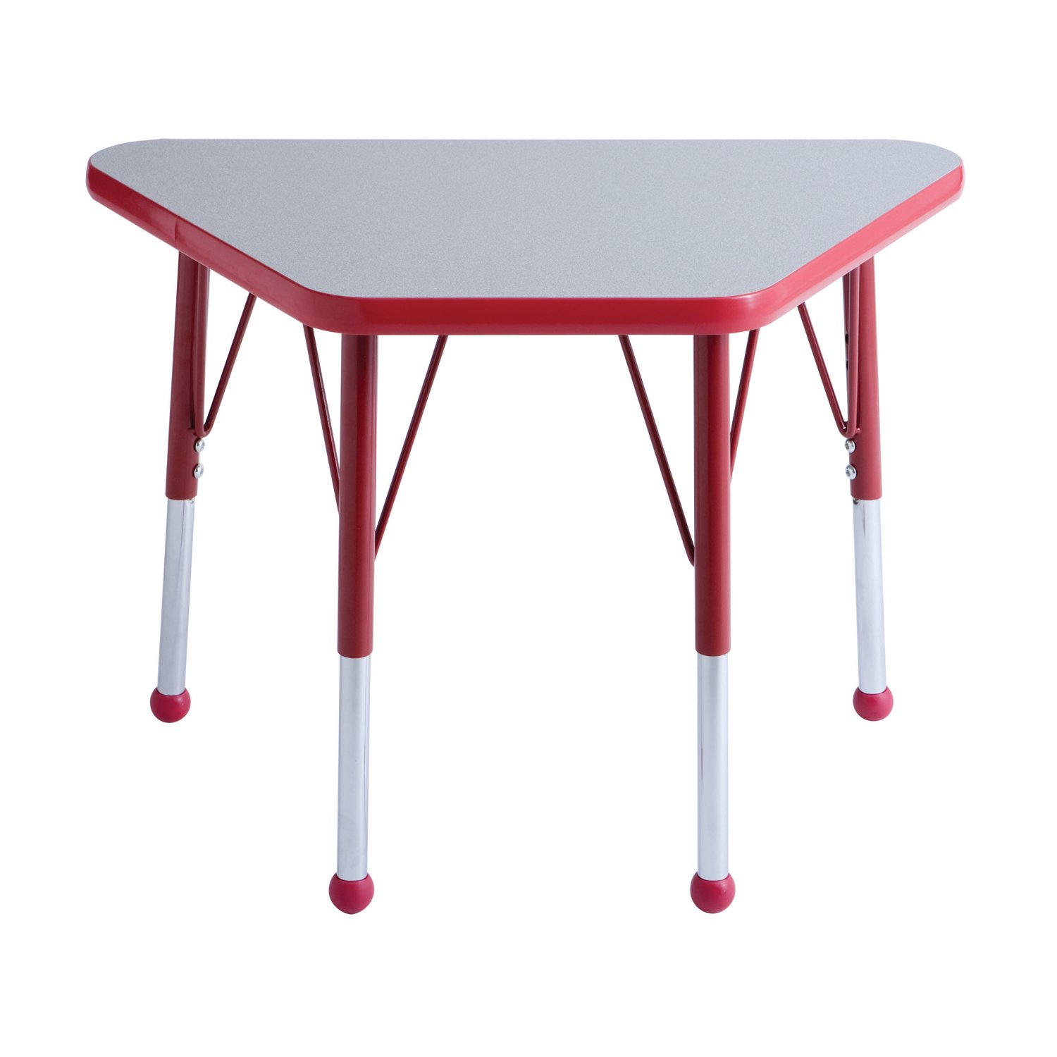 ECR4Kids 18"" x 30"" Adjustable Learning Activity Table, Grey/Red - Standard Leg, Ball Glide