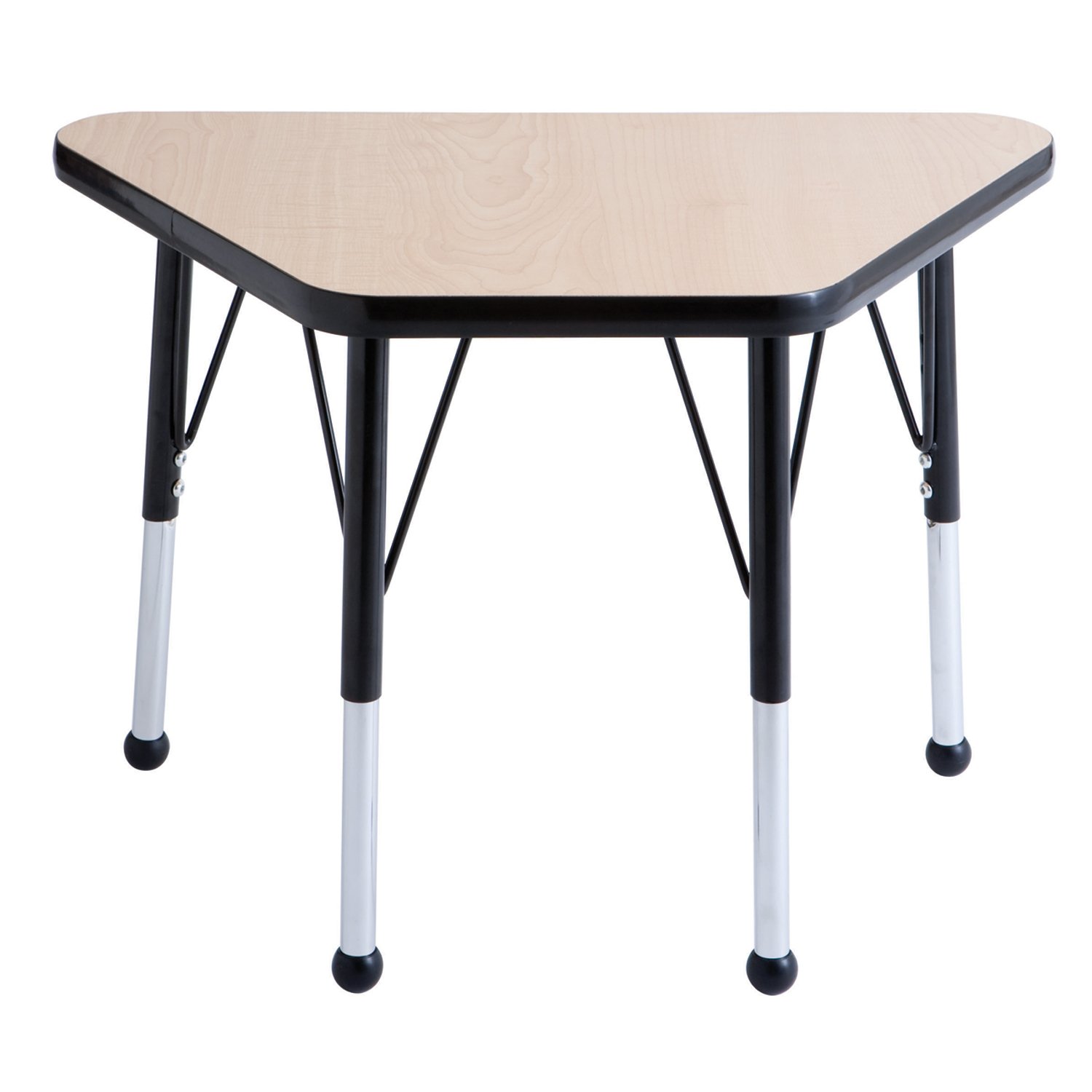 ECR4Kids 18"" x 30"" Adjustable Learning Activity Table, Maple/Black - Standard Leg, Ball Glide