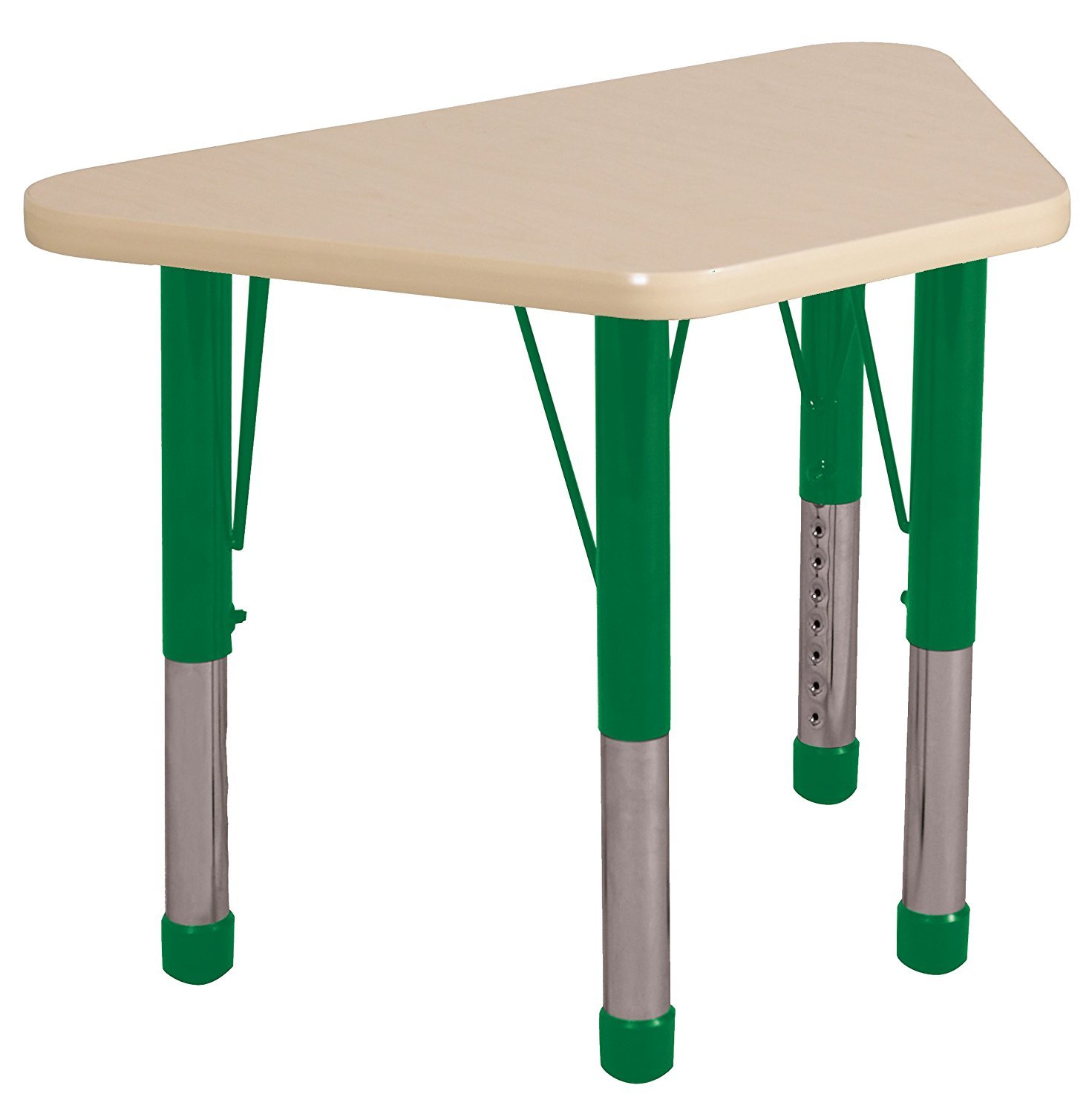 ECR4Kids 18"" x 30"" Adjustable Learning Activity Table, Maple/Green - Chunky