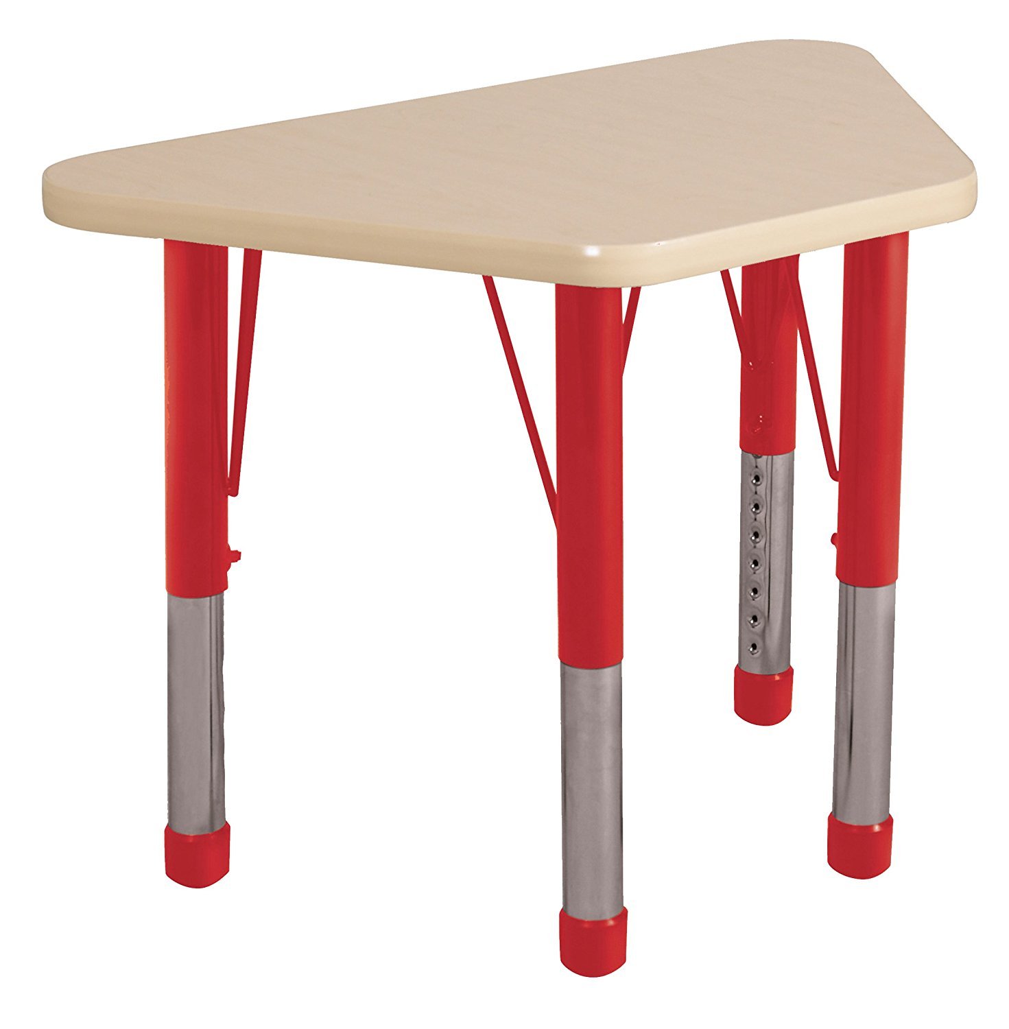 ECR4Kids 18"" x 30"" Adjustable Learning Activity Table, Maple/Red - Chunky