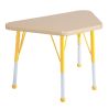 ECR4Kids 18"" x 30"" Adjustable Learning Activity Table, Maple/Yellow - Standard Leg, Ball Glide