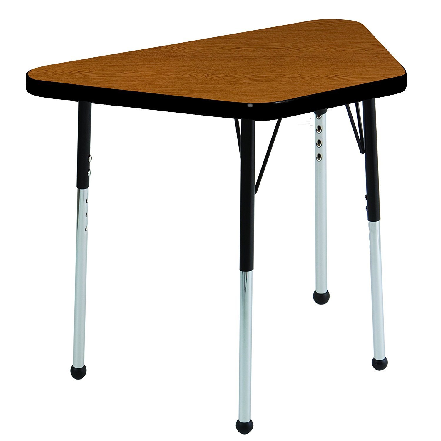ECR4Kids 18"" x 30"" Adjustable Learning Activity Table, Oak/Black - Standard Leg, Ball Glide