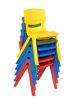 ECR4Kids Preschool Classroom Kids 14"" Assorted Resin Chair Pack 6 Piece