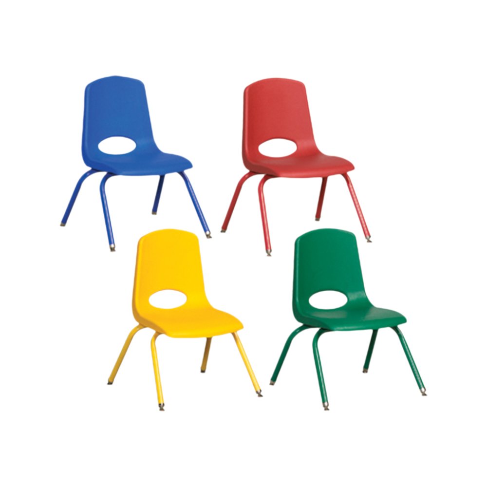 ECR4Kids Preschool Classroom Kids 10"" Stack Chair with Matching Legs 6 Piece - ASG