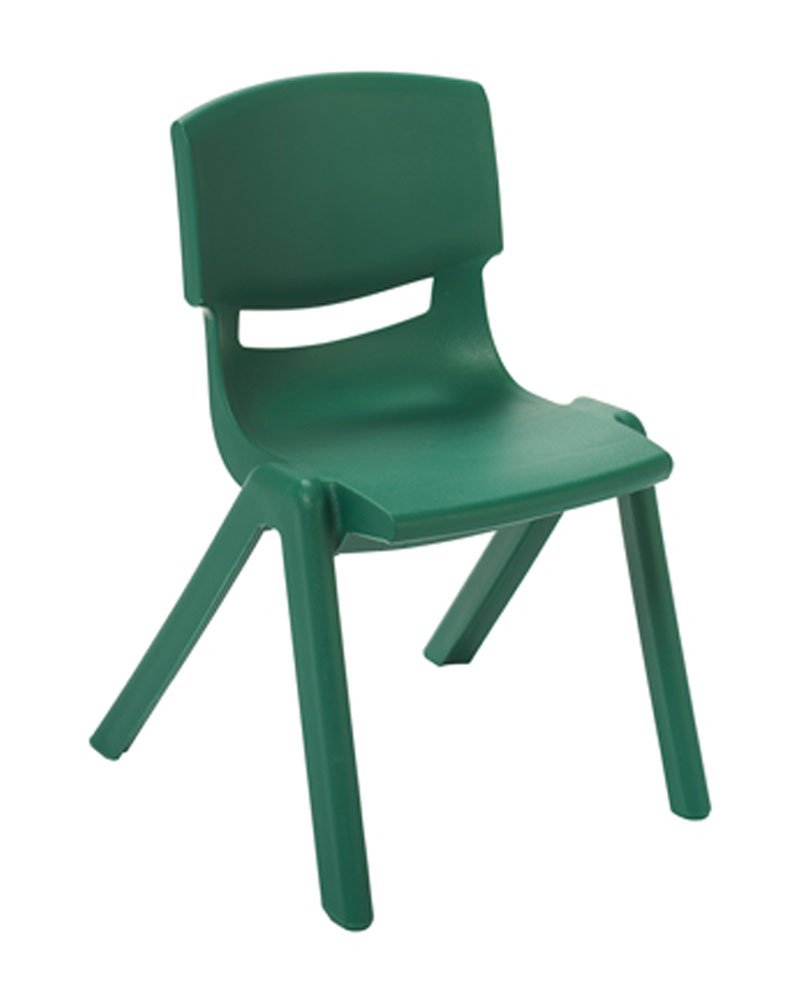 ECR4Kids 14"" Resin Chair Green, 6 Pack