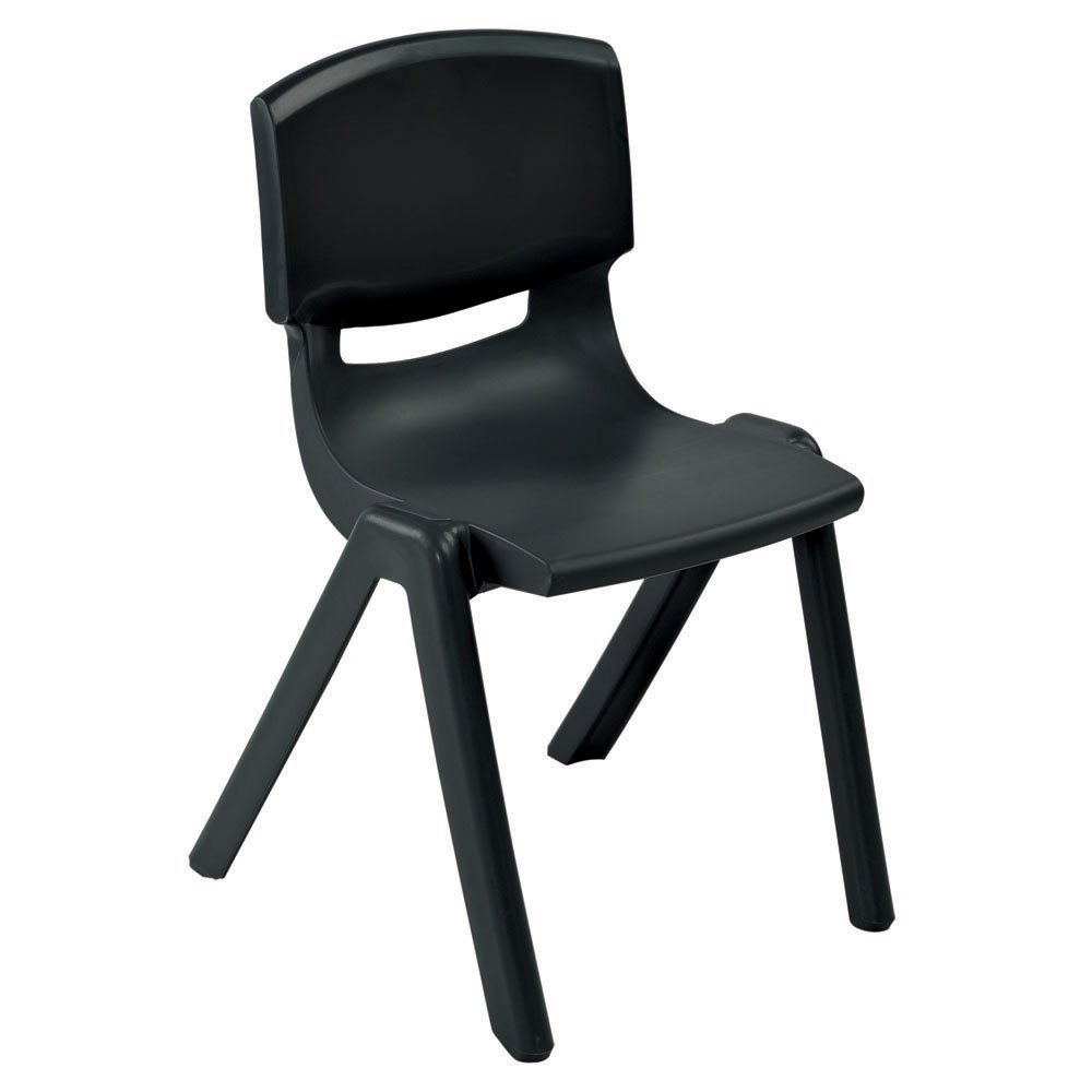 18"" Resin Stack Chair - Black, 4 Pack