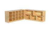 ECR4Kids Fold And Lock 15 Tray Cabinet And 24"" Storage with Clear Color Scoop Front Bins