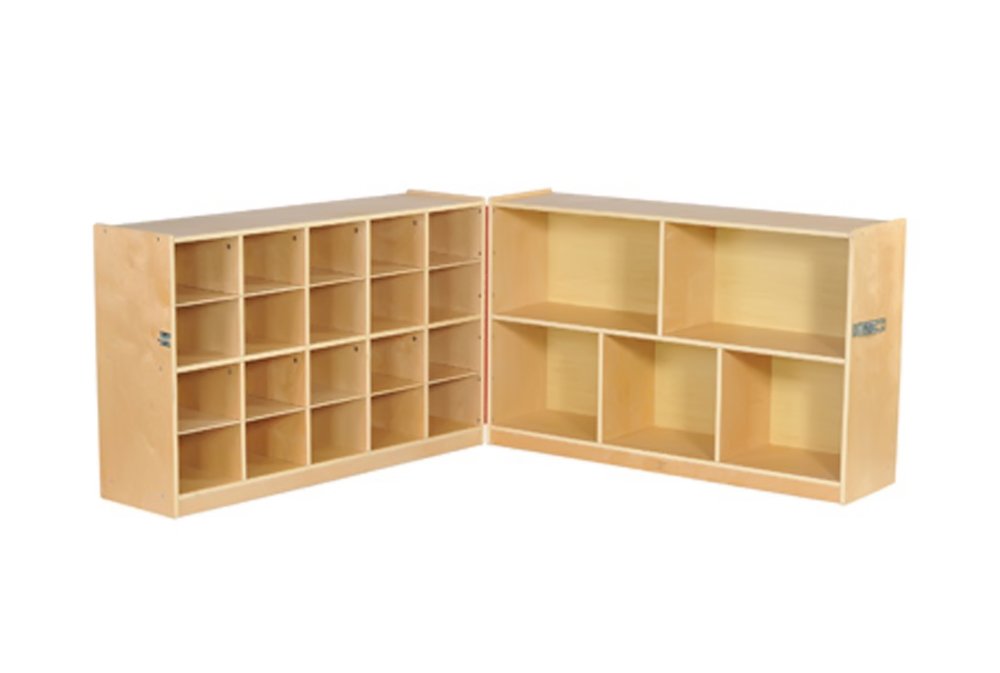 ECR4Kids Home Preschool Fold And Lock 20 Cubby Tray Cabinet with 30"" Storage