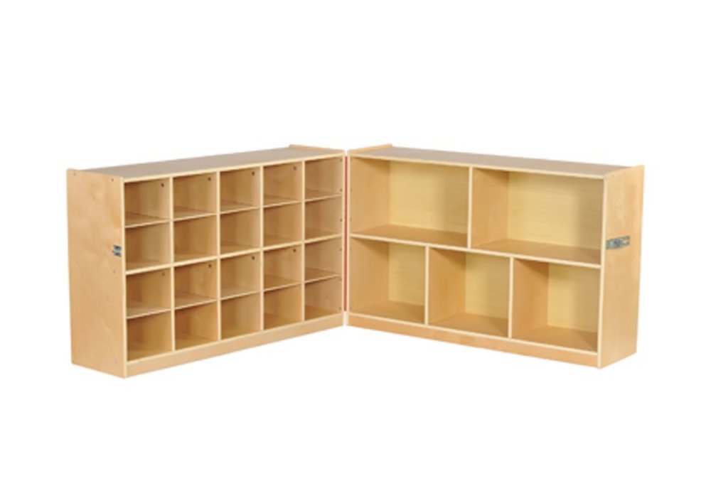 ECR4Kids Children Preschool Fold And Lock 20 Tray Cabinet And 30"" Storage - Assorted