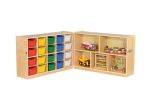 ECR4Kids Children Preschool Fold And Lock 20 Tray Cabinet And 30"" Storage - Assorted