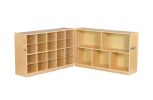 ECR4Kids Children Preschool Fold And Lock 20 Tray Cabinet And 30"" Storage - Clear