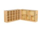 ECR4Kids Fold And Lock 20 Tray Cabinet And 30"" Storage with Sand Color Scoop Front Bins