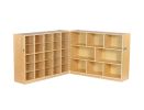ECR4Kids Fold And Lock 25 Tray Cabinet And 36"" Storage with Assorted Color Scoop Front Bins