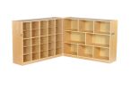 ECR4Kids Fold And Lock 25 Tray Cabinet And 36"" Storage with Clear Color Scoop Front Bins