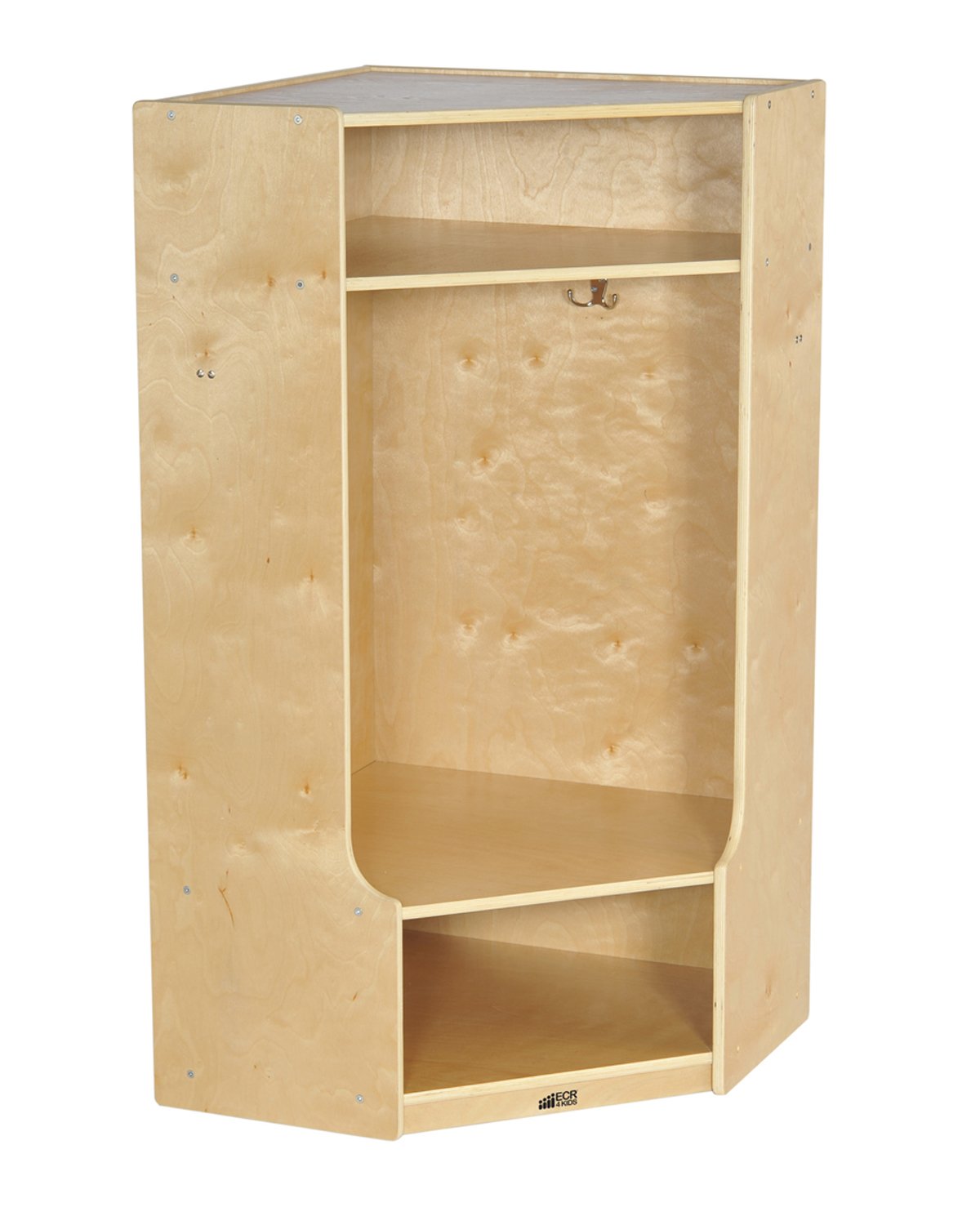 ECR4Kids Corner Section Birch Coat Locker with Bench