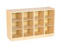 ECR4kids Birch12 Cubby Tray Cabinet with Sand Bins