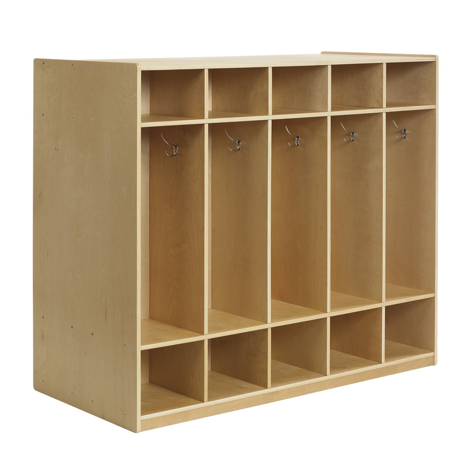 ECR4Kids Double Sided Birch 10 Section Coat Locker
