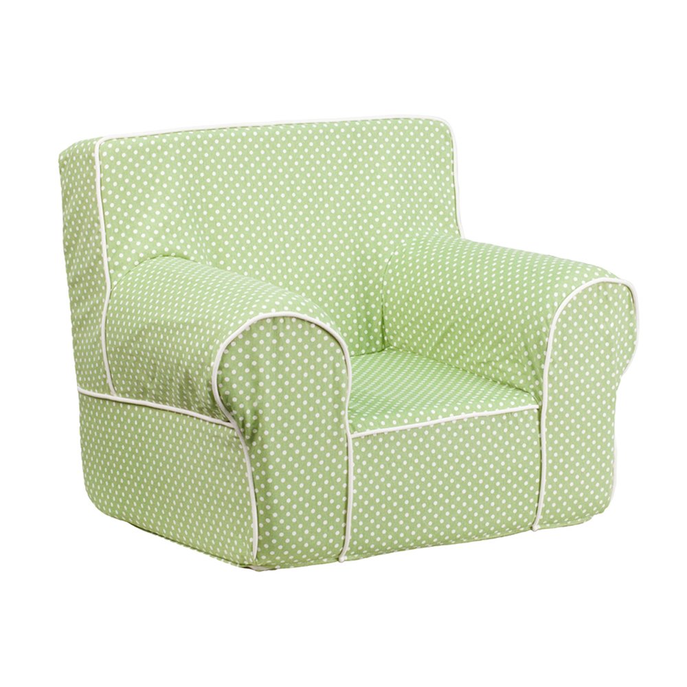 Flash Furniture Small Green Dot Kids Chair with White Piping [DG-CH-KID-DOT-GRN-GG]