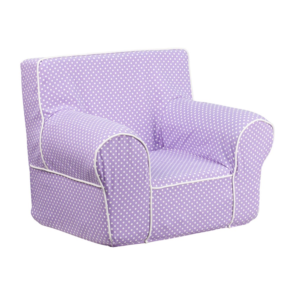 Flash Furniture Small Lavender Dot Kids Chair with White Piping [DG-CH-KID-DOT-PUR-GG]