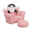 Flash Furniture Kids Pink Little Girl Rocker Chair and Footrest HR-27-GG