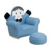 Flash Furniture Kids Blue Little Boy Rocker Chair and Footrest HR-28-GG