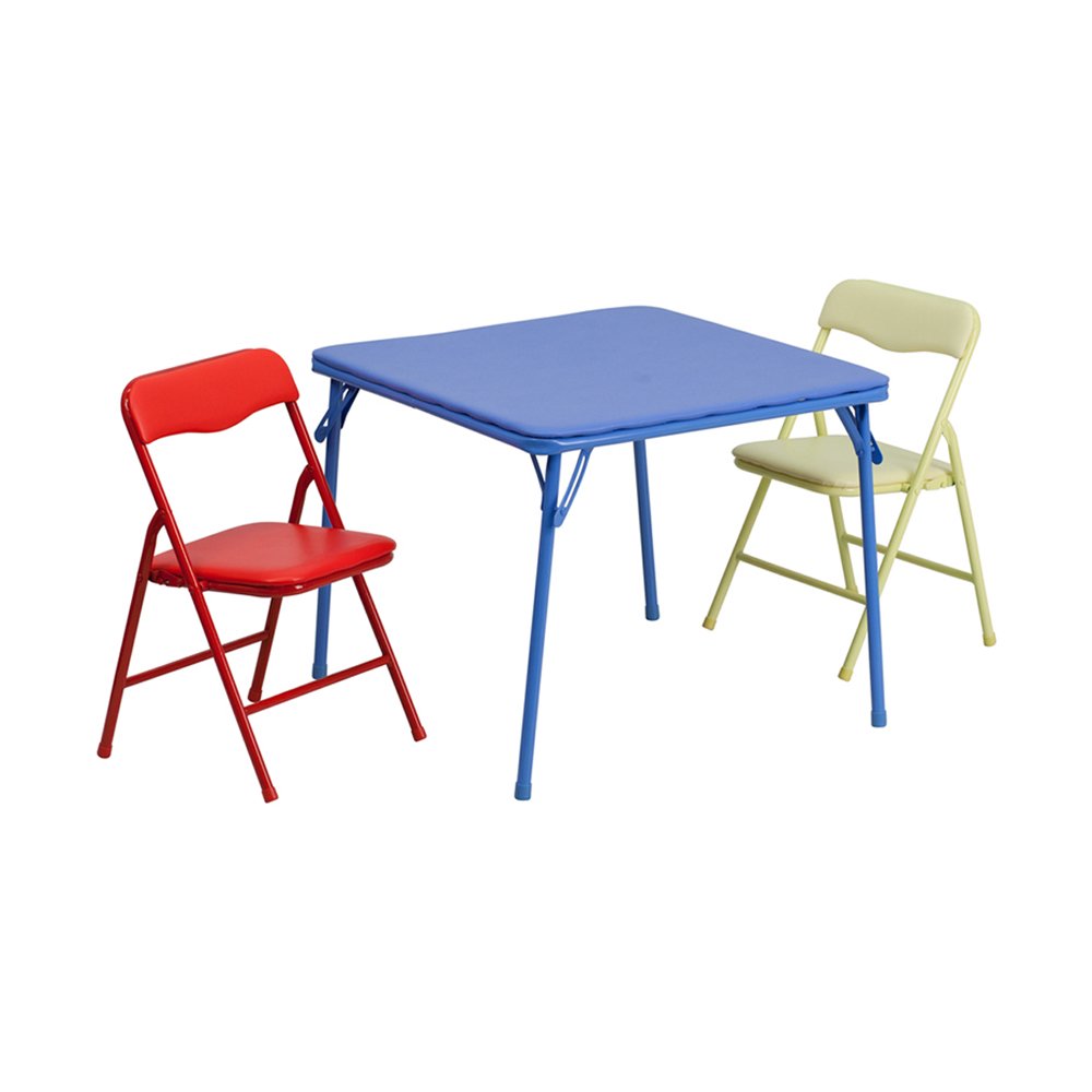 Kids Colorful 3 Piece Folding Table and Chair Set [JB-10-CARD-GG]