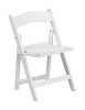 Flash Furniture Kids White Resin Folding Chair with White Vinyl Padded Seat