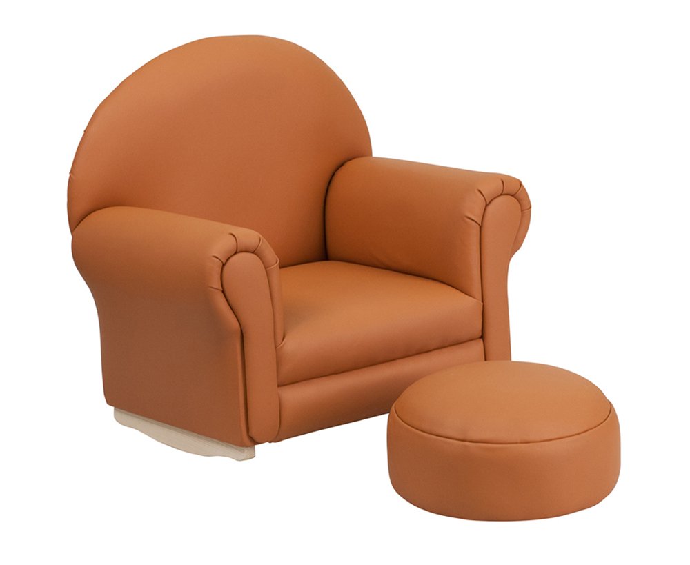 Flash Furniture Kids Brown Vinyl Rocker Chair And Footrest [SF-03-OTTO-BRN-GG]