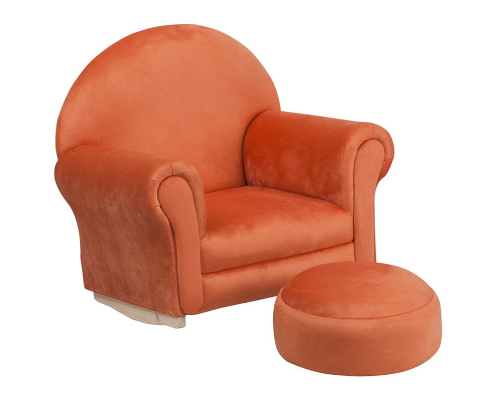Flash Furniture Kids Orange Microfiber Rocker Chair And Footrest [SF-03-OTTO-MIC-OR-GG]