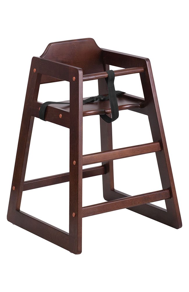 Flash Furniture HERCULES Series Stackable Walnut Baby High Chair [XU-DG-W0024-WAL-GG]