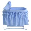Lamont Home Newborn Good Night Baby Bassinet with Full Blue Gingham Skirt