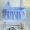 Lamont Home Newborn Good Night Baby Bassinet with Half Blue Gingham Skirt